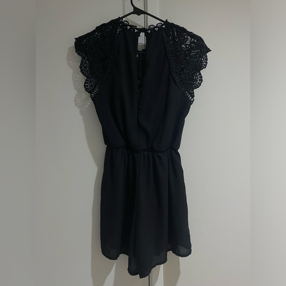 Lace accented romper with keyhole back detail - Picture 10 of 10